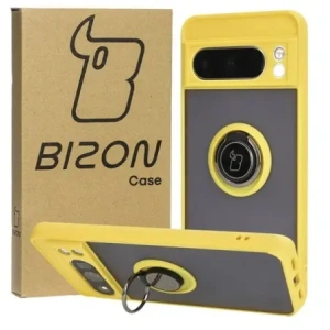 Buy Bizon Case Hybrid Ring Google Pixel 8 Pro smoky with a yellow frame - BIZ4123 - {ean13} - Home Screen Store Europe