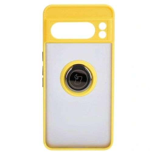 Kup Etui z uchwytem na palec Bizon Case Hybrid Ring do Google Pixel 8 Pro przydymione z żółtą ramką - BIZ4123 - {ean13} - Sklep Home Screen