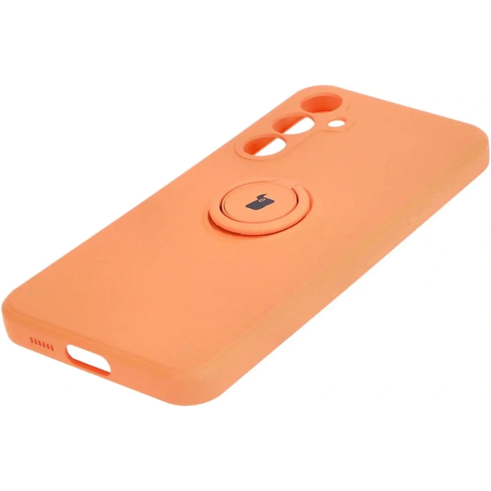 Etui Bizon Case Silicone Ring Sq do Samsung Galaxy S23 FE pomarańczowe