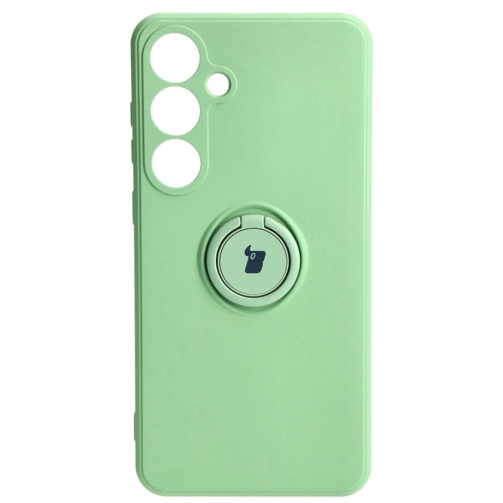 Etui Bizon Case Silicone Ring Sq do Samsung Galaxy S24 Plus jasnozielone