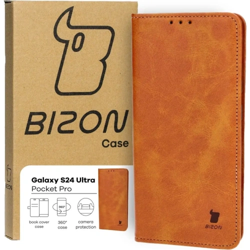 Kup Etui z klapką Bizon Case Pocket Pro do Samsung Galaxy S24 Ultra brązowe - BIZ4137 - {ean13} - Sklep Home Screen