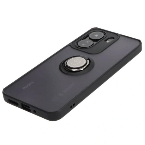 Kup Etui z uchwytem na palec Bizon Case Hybrid Ring do Xiaomi Redmi 13C / Xiaomi Poco C65 przydymione z czarną ramką - BIZ4139 - {ean13} - Sklep Home Screen