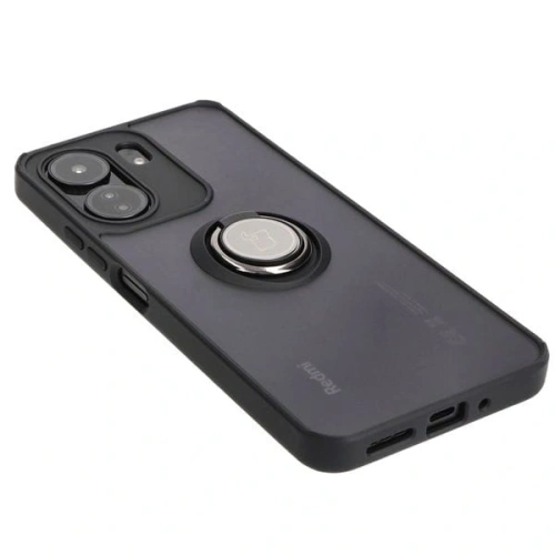 Kup Etui z uchwytem na palec Bizon Case Hybrid Ring do Xiaomi Redmi 13C / Xiaomi Poco C65 przydymione z czarną ramką - BIZ4139 - {ean13} - Sklep Home Screen