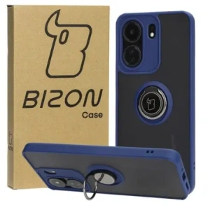 Kup Bizon Case Hybrid Ring Xiaomi Redmi 13C / Xiaomi Poco C65 rauchig mit einem marineblauen Rahmen - BIZ4140 - {ean13} - Sklep Home Screen