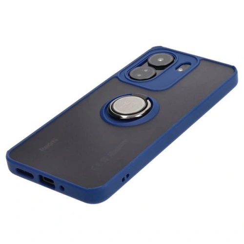 Kup Etui z uchwytem na palec Bizon Case Hybrid Ring do Xiaomi Redmi 13C / Xiaomi Poco C65 przydymione z granatową ramką - BIZ4140 - {ean13} - Sklep Home Screen