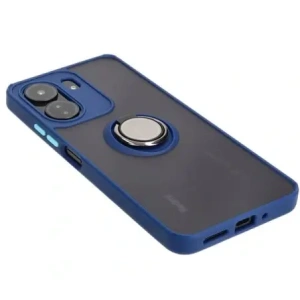 Kup Bizon Case Hybrid Ring Xiaomi Redmi 13C / Xiaomi Poco C65 rauchig mit einem marineblauen Rahmen - BIZ4140 - {ean13} - Sklep Home Screen