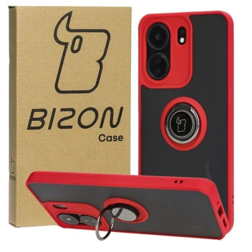 Buy Bizon Case Hybrid Ring Xiaomi Redmi 13C / Xiaomi Poco C65 smoky with a red frame - BIZ4141 - {ean13} - Home Screen Store Europe