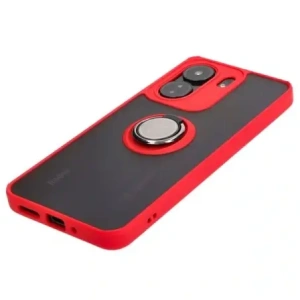 Kup Bizon Case Hybrid Ring Xiaomi Redmi 13C / Xiaomi Poco C65 rauchig mit einem roten Rahmen - BIZ4141 - {ean13} - Sklep Home Screen