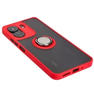 Kup Bizon Case Hybrid Ring Xiaomi Redmi 13C / Xiaomi Poco C65 rauchig mit einem roten Rahmen - BIZ4141 - {ean13} - Sklep Home Screen