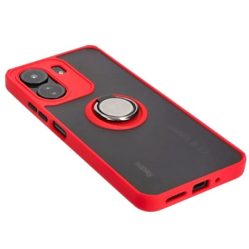 Buy Bizon Case Hybrid Ring Xiaomi Redmi 13C / Xiaomi Poco C65 smoky with a red frame - BIZ4141 - {ean13} - Home Screen Store Europe