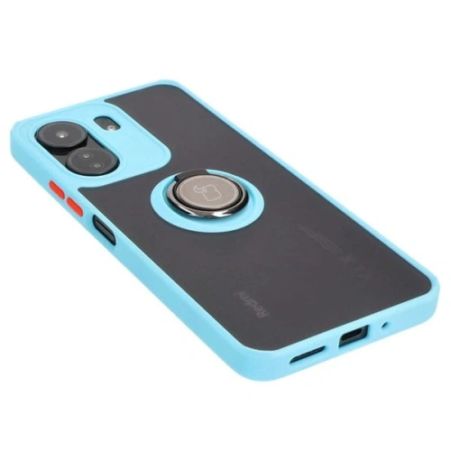 Kup Bizon Case Hybrid Ring Xiaomi Redmi 13C / Xiaomi Poco C65 rauchig mit einem hellblauen Rahmen - BIZ4142 - {ean13} - Sklep Home Screen