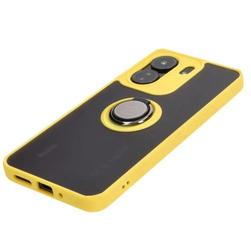 Buy Bizon Case Hybrid Ring Xiaomi Redmi 13C / Xiaomi Poco C65 smoky with a yellow frame - BIZ4143 - {ean13} - Home Screen Store Europe