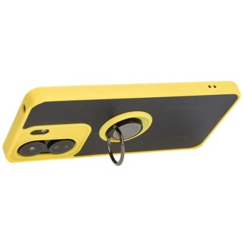 Kup Etui z uchwytem na palec Bizon Case Hybrid Ring do Xiaomi Redmi 13C / Xiaomi Poco C65 kouřové se žlutým rámečkem - BIZ4143 - {ean13} - Sklep Home Screen