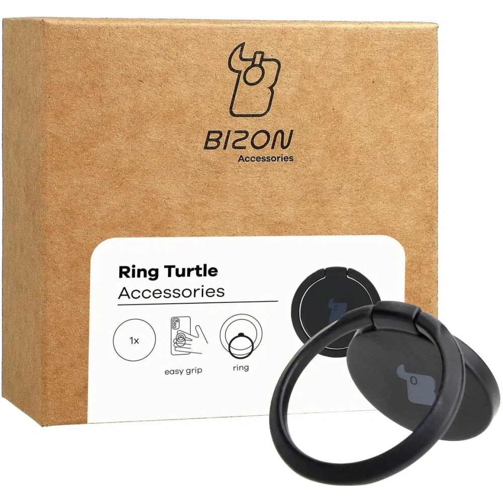 Uchwyt na palec Bizon Accessories Ring Turtle uniwersalny czarny