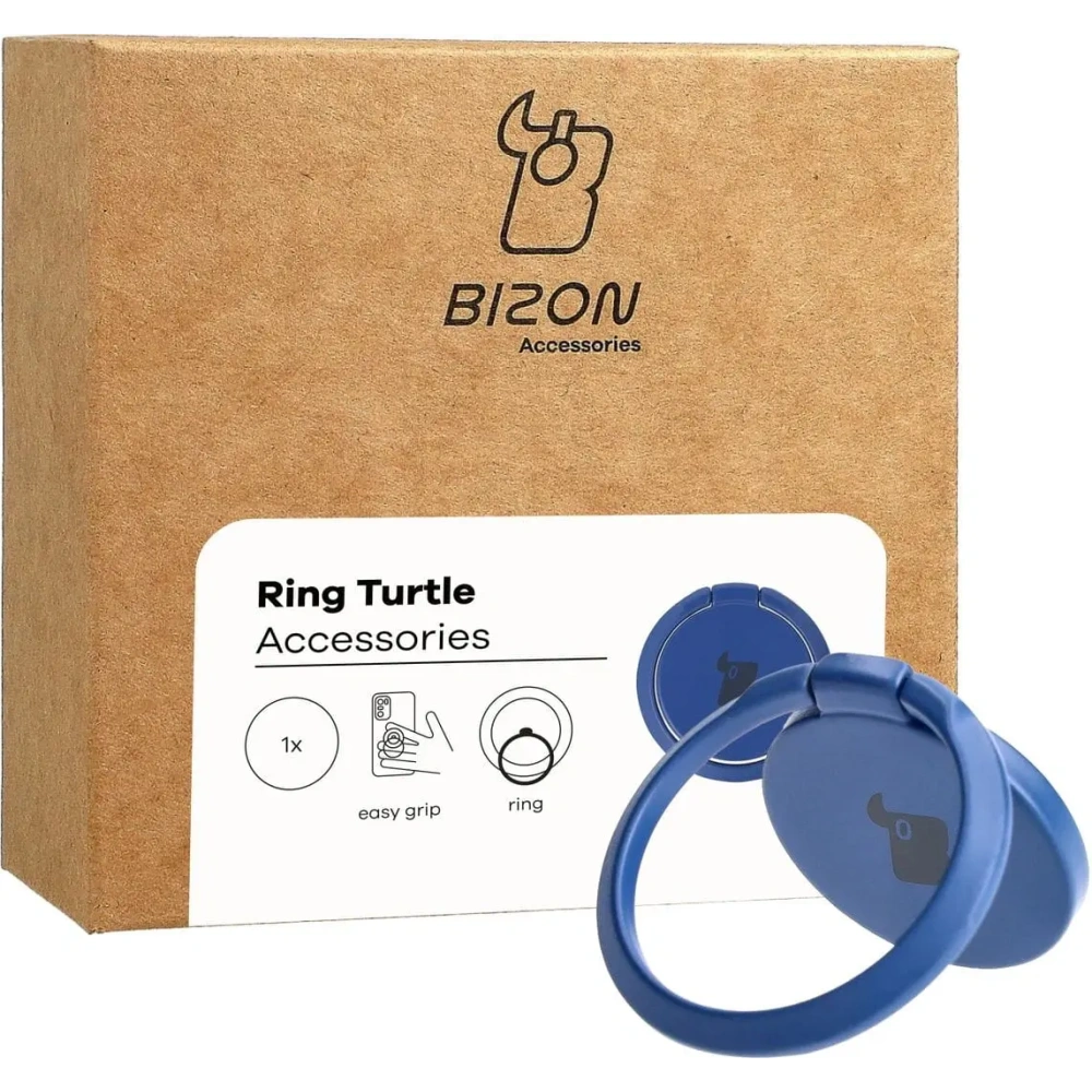 Uchwyt na palec Bizon Accessories Ring Turtle uniwersalny granatowy