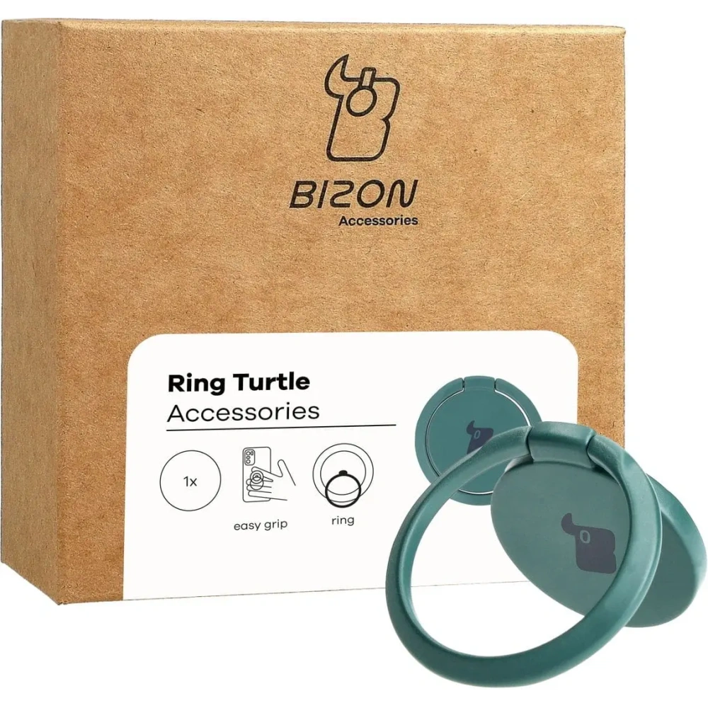 Uchwyt na palec Bizon Accessories Ring Turtle uniwersalny ciemnozielony
