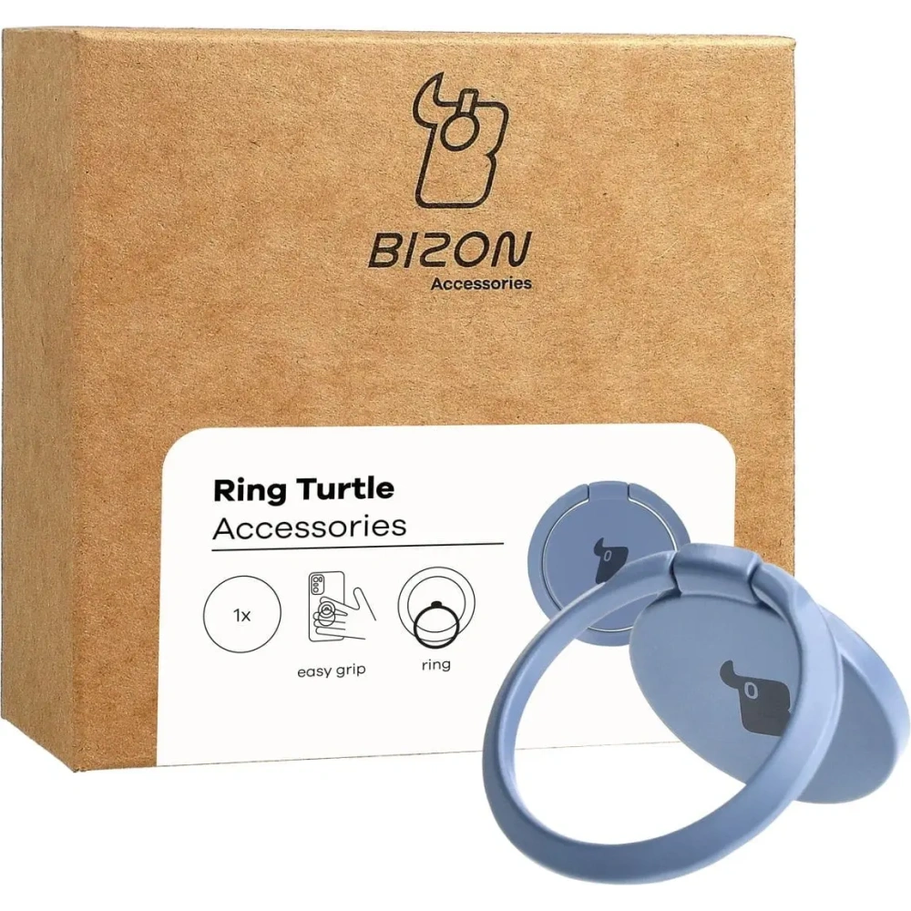 Uchwyt na palec Bizon Accessories Ring Turtle uniwersalny szary