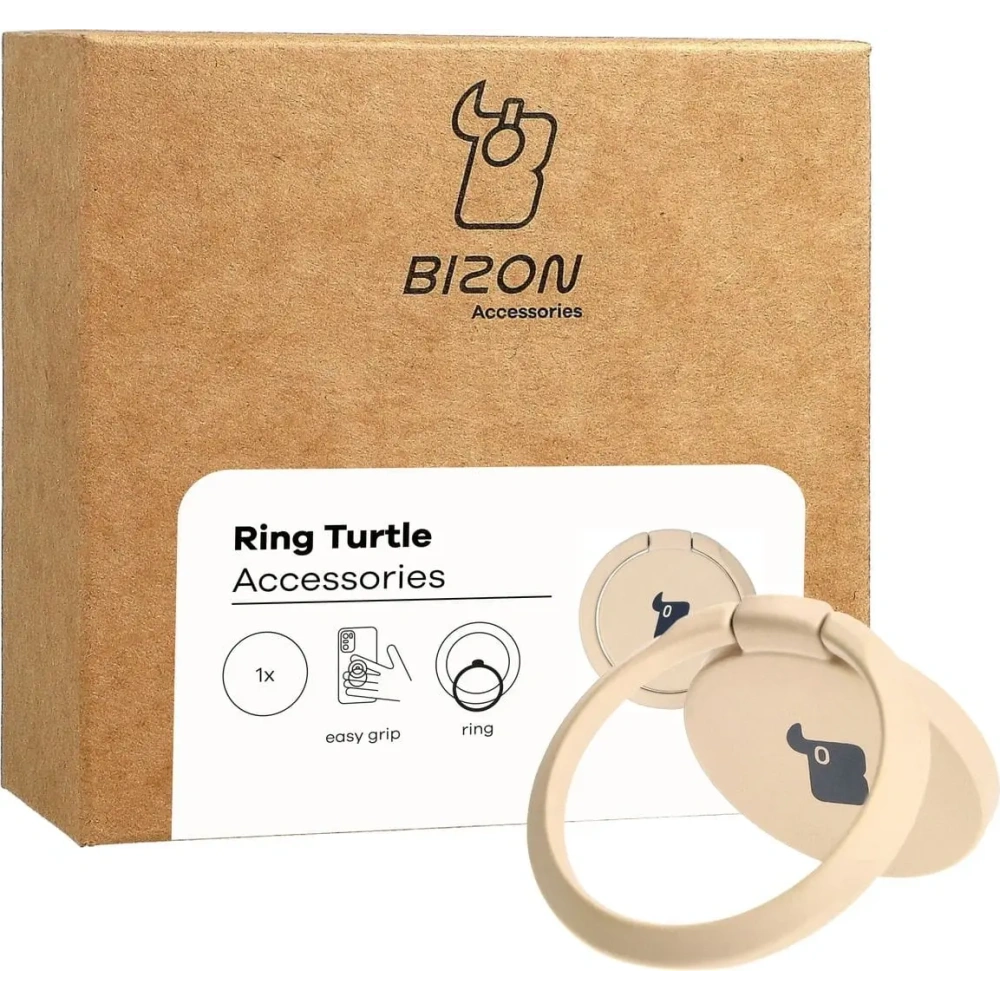 Uchwyt na palec Bizon Accessories Ring Turtle uniwersalny kawowy
