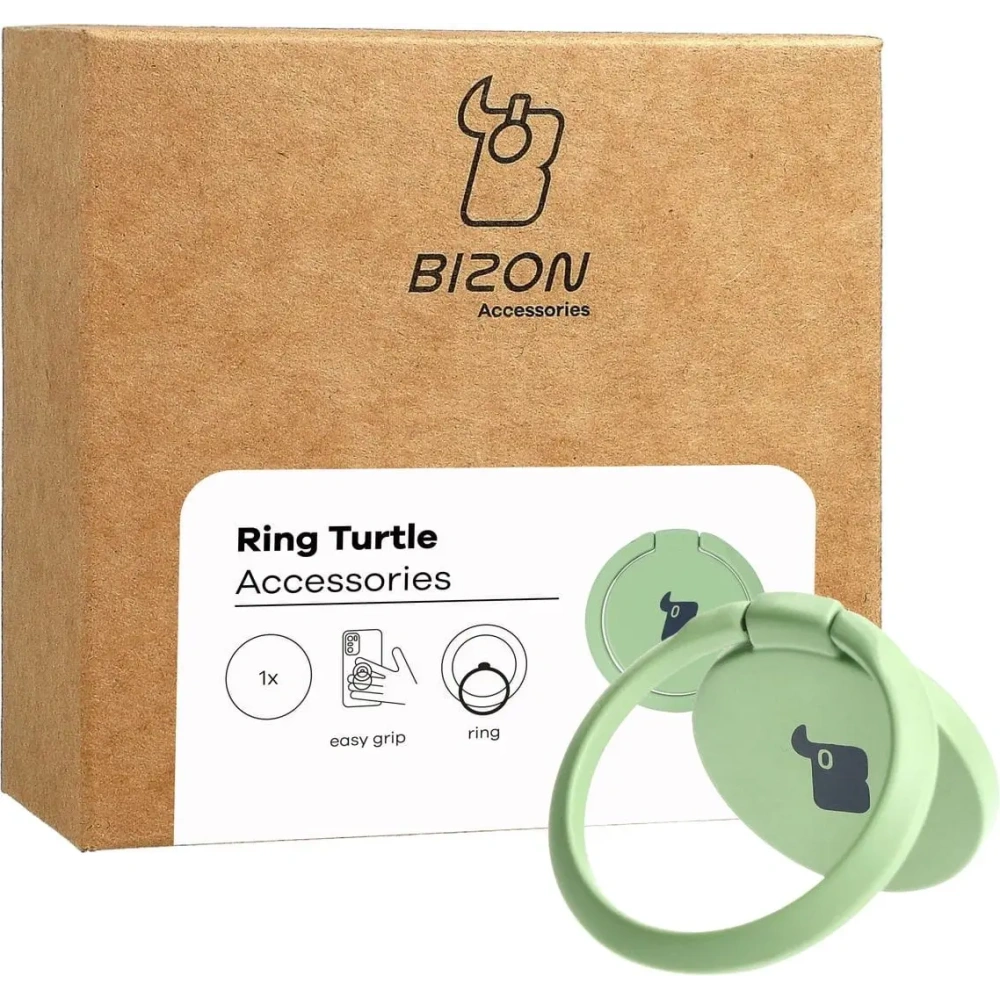Uchwyt na palec Bizon Accessories Ring Turtle uniwersalny jasnozielony