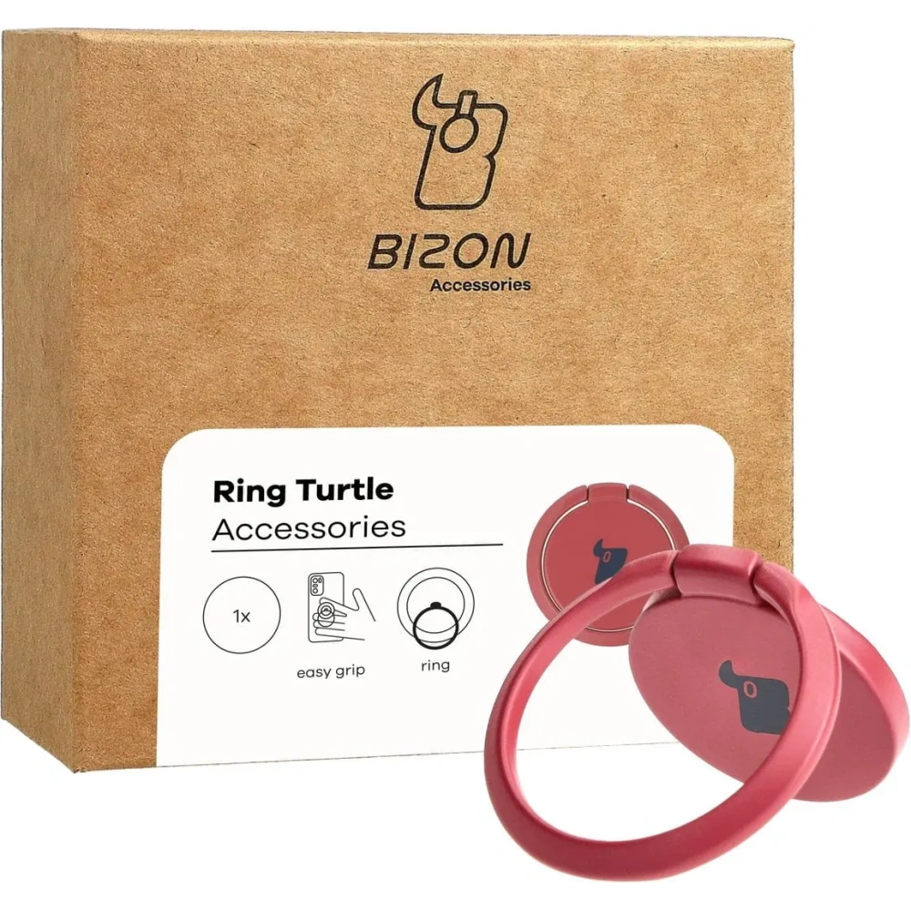 Uchwyt na palec Bizon Accessories Ring Turtle uniwersalny różowe