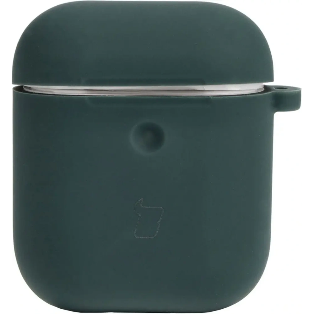 Etui Bizon Case Headphone Silicone do AirPods 1/2 ciemnozielone