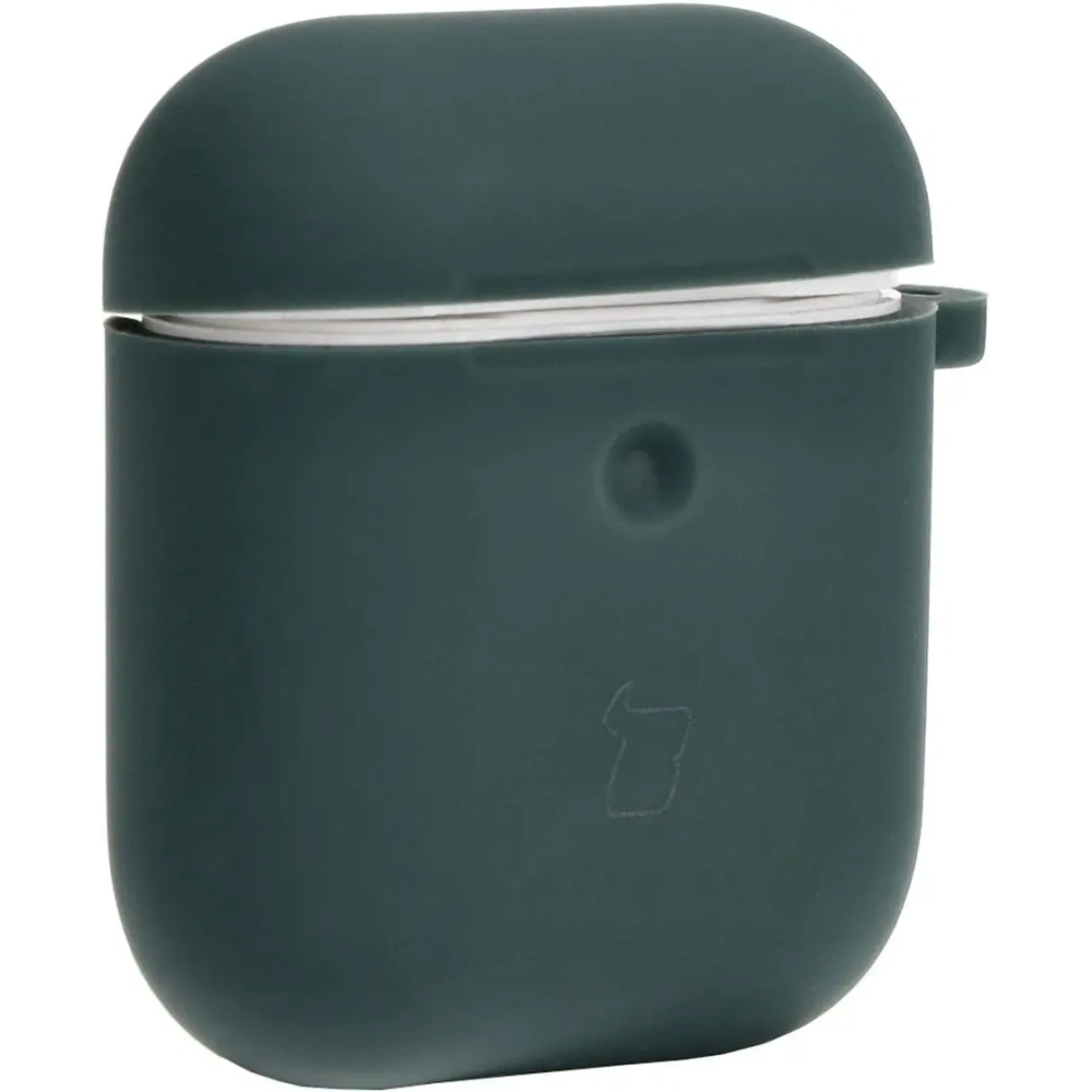 Etui Bizon Case Headphone Silicone do AirPods 1/2 ciemnozielone