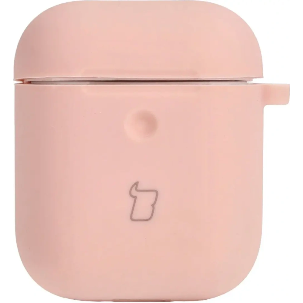 Etui Bizon Case Headphone Silicone do AirPods 1/2 jasnoróżowe