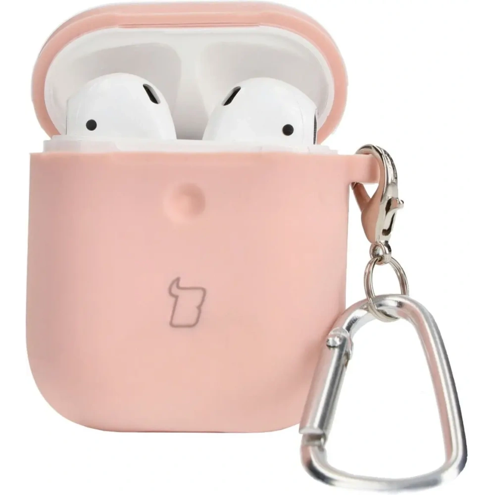 Etui Bizon Case Headphone Silicone do AirPods 1/2 jasnoróżowe