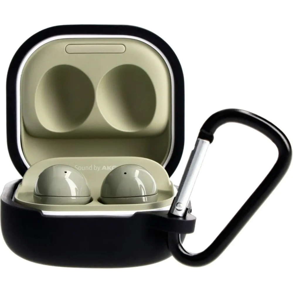 Etui Bizon Case Headphone Silicone do Samsung Galaxy Buds Live / Pro / Buds2 / Buds2 Pro / Buds FE czarne