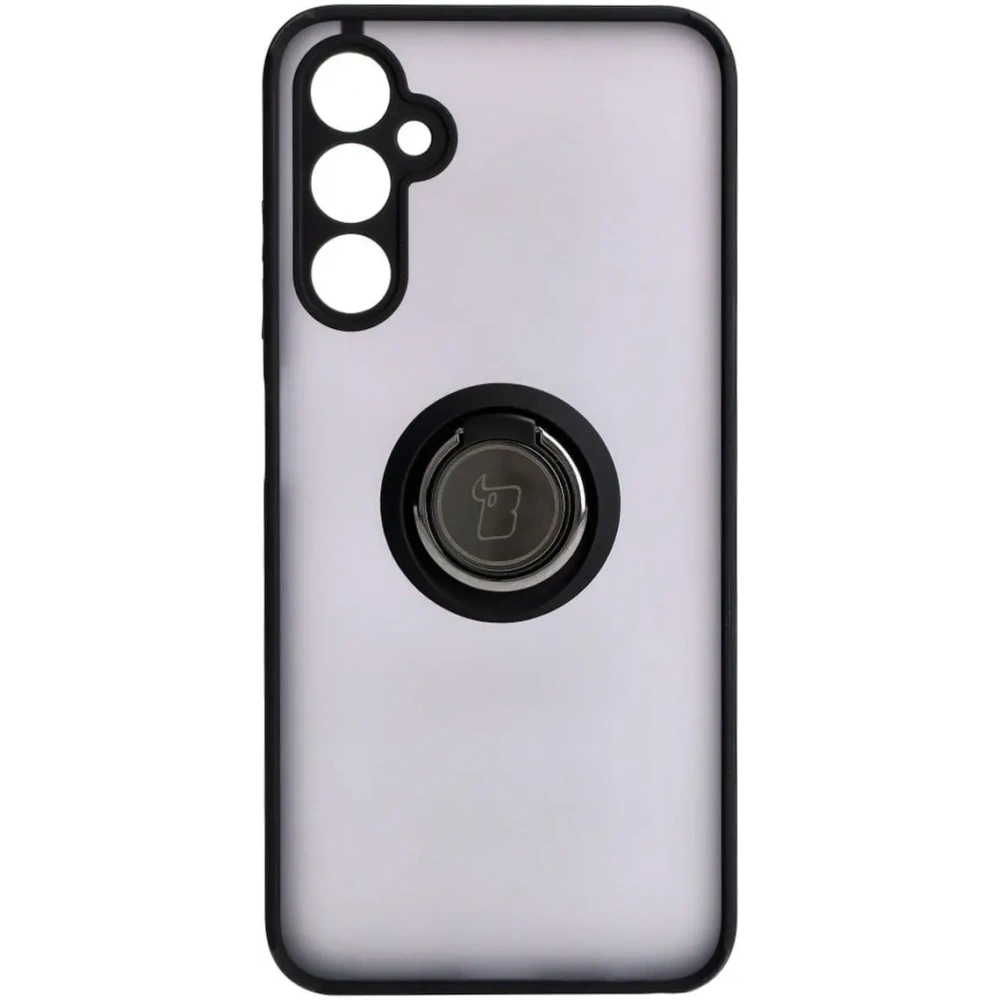 Etui z uchwytem na palec Bizon Case Hybrid Ring do Samsung Galaxy A05s przydymione z czarną ramką