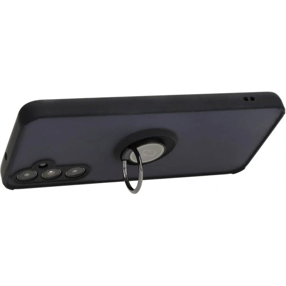Etui z uchwytem na palec Bizon Case Hybrid Ring do Samsung Galaxy A05s przydymione z czarną ramką
