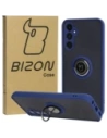 Etui s úchopem na prst Bizon Case Hybrid Ring pro Samsung Galaxy A05s kouřové s modrým rámem