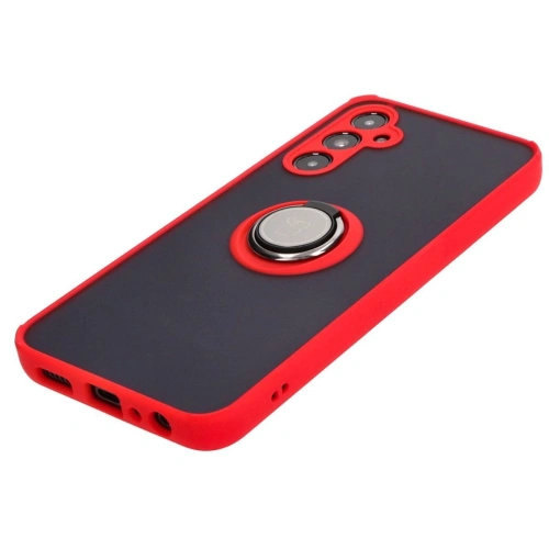 Kup Etui s úchopem na prst Bizon Case Hybrid Ring pro Samsung Galaxy A05s kouřové s červeným rámem - BIZ4185 - {ean13} - Sklep Home Screen