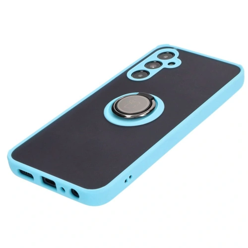 Kup Etui z uchwytem na palec Bizon Case Hybrid Ring do Samsung Galaxy A05s kouřové s jasně modrým rámem - BIZ4186 - {ean13} - Sklep Home Screen