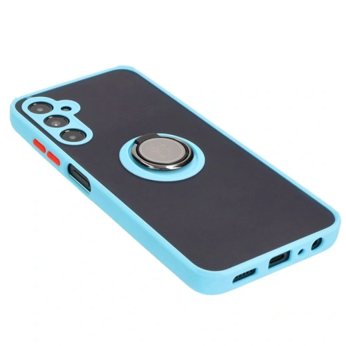 Kup Etui z uchwytem na palec Bizon Case Hybrid Ring do Samsung Galaxy A05s kouřové s jasně modrým rámem - BIZ4186 - {ean13} - Sklep Home Screen