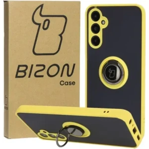 Kup Etui s úchytem na prst Bizon Case Hybrid Ring do Samsung Galaxy A05s kouřové s žlutým rámem - BIZ4187 - {ean13} - Sklep Home Screen