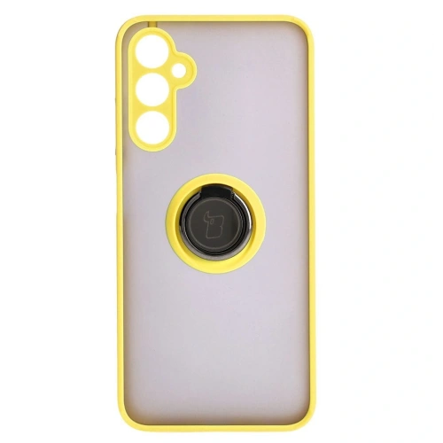 Kup Etui s úchytem na prst Bizon Case Hybrid Ring do Samsung Galaxy A05s kouřové s žlutým rámem - BIZ4187 - {ean13} - Sklep Home Screen