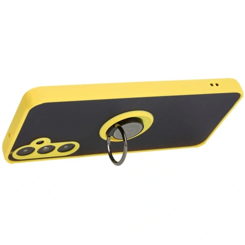 Kup Etui s úchytem na prst Bizon Case Hybrid Ring do Samsung Galaxy A05s kouřové s žlutým rámem - BIZ4187 - {ean13} - Sklep Home Screen