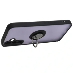Etui s úchytem na prst Bizon Case Hybrid Ring pro Samsung Galaxy A15 5G/4G kouřové s černým rámem