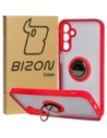 Bizon Case Hybrid Ring Samsung Galaxy A15 5G/4G fumuriu cu un cadru roșu