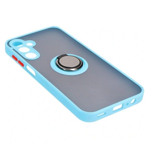 Kup Etui z uchwytem na palec Bizon Case Hybrid Ring do Samsung Galaxy A15 5G/4G przydymione z jasnoniebieską ramką - BIZ4192 - {ean13} - Sklep Home Screen