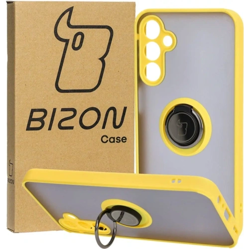 Kup Bizon Case Hybrid Ring Samsung Galaxy A15 5G/4G fumuriu cu un cadru galben - BIZ4193 - {ean13} - Sklep Home Screen