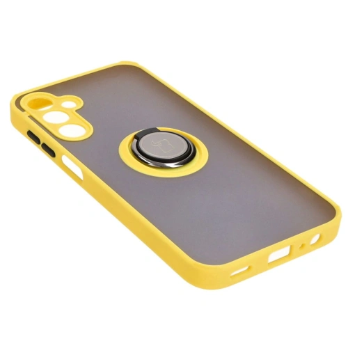 Kup Bizon Case Hybrid Ring Samsung Galaxy A15 5G/4G fumuriu cu un cadru galben - BIZ4193 - {ean13} - Sklep Home Screen