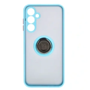 Kup Etui s úchytem na prst Bizon Case Hybrid Ring do Samsung Galaxy A25 5G kouřové s jasně modrým rámečkem - BIZ4195 - {ean13} - Sklep Home Screen