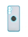 Kup Etui s úchytem na prst Bizon Case Hybrid Ring do Samsung Galaxy A25 5G kouřové s jasně modrým rámečkem - BIZ4195 - {ean13} - Sklep Home Screen
