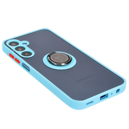 Kup Bizon Case Hybrid Ring Samsung Galaxy A25 5G rauchig mit einem hellblauen Rahmen - BIZ4195 - {ean13} - Sklep Home Screen