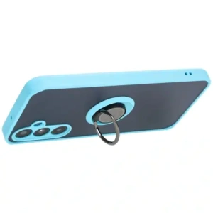 Kup Etui s úchytem na prst Bizon Case Hybrid Ring do Samsung Galaxy A25 5G kouřové s jasně modrým rámečkem - BIZ4195 - {ean13} - Sklep Home Screen