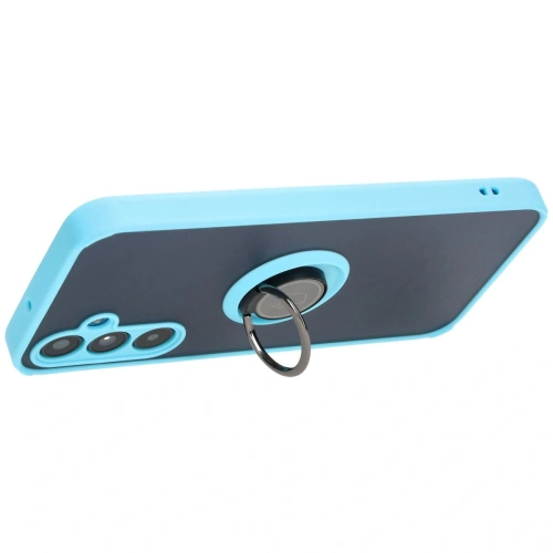 Kup Etui s úchytem na prst Bizon Case Hybrid Ring do Samsung Galaxy A25 5G kouřové s jasně modrým rámečkem - BIZ4195 - {ean13} - Sklep Home Screen