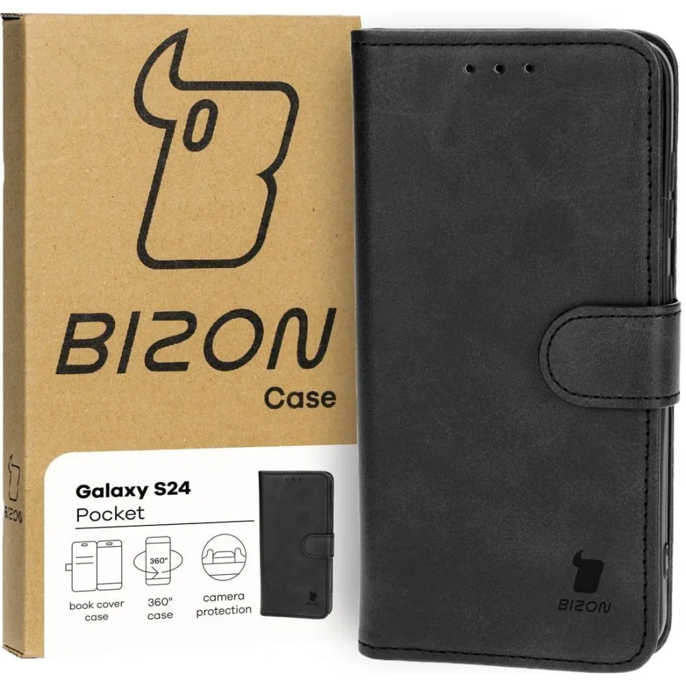 Etui z klapką Bizon Case Pocket do Samsung Galaxy S24 czarne