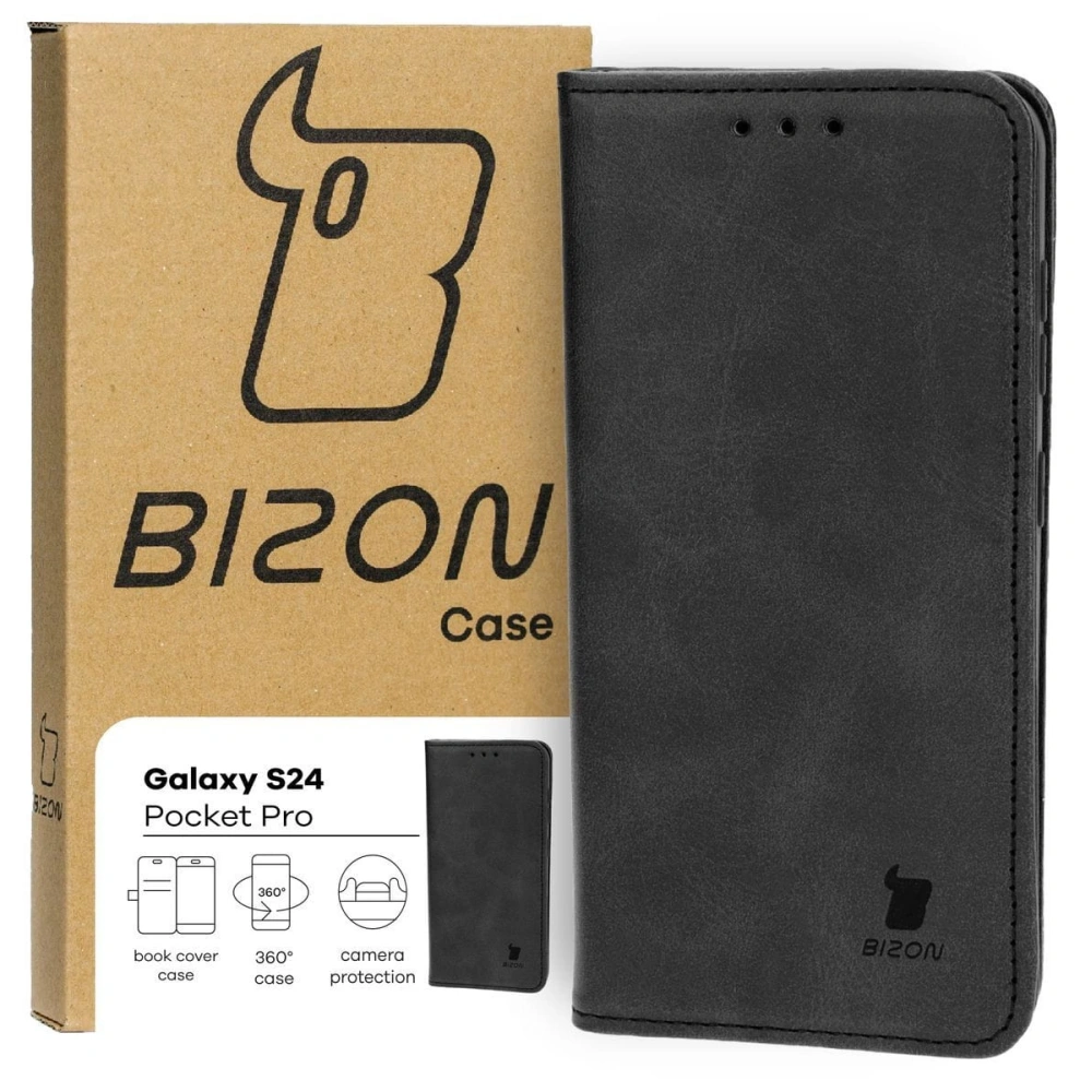Etui z klapką Bizon Case Pocket Pro do Samsung Galaxy S24 czarne